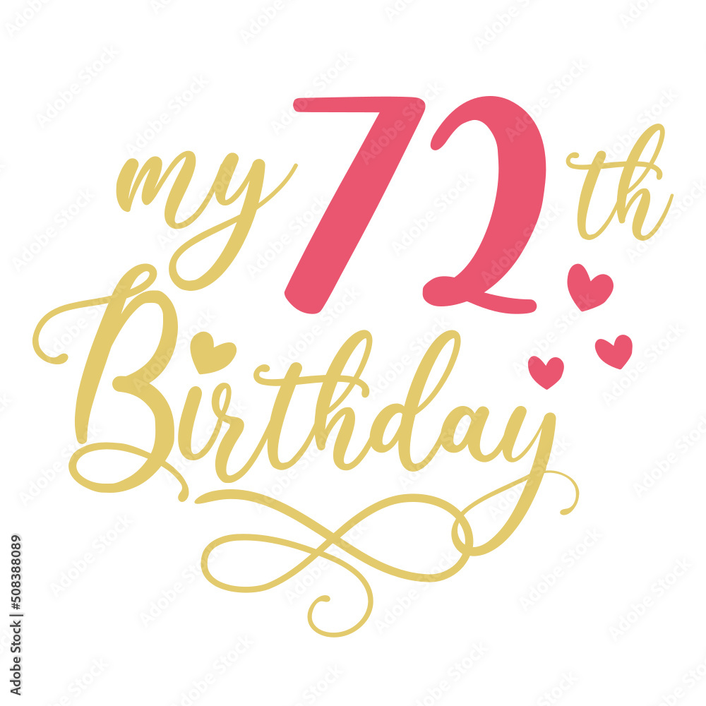 My 72th birthday celebration, 72 years anniversary celebration design My 72th birthday celebration, 72 years anniversary celebration design