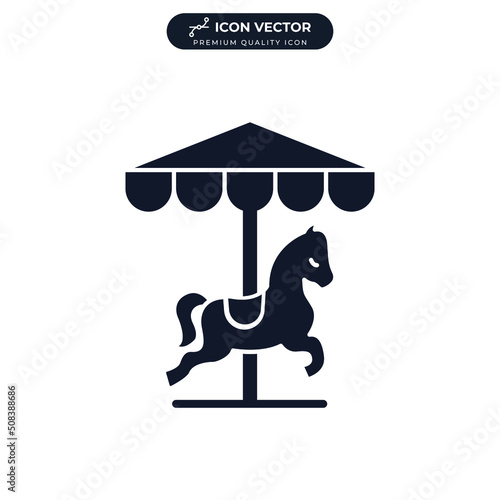 carousel horse icon symbol template for graphic and web design collection logo vector illustration