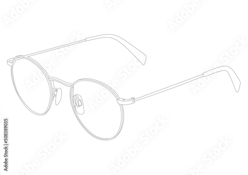 LUNETTE en trait fin - Dessin technique