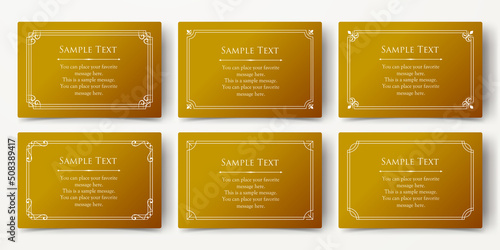 高級感のあるカードデザイン。アンティークな装飾デザイン。エレガントな縁の模様。