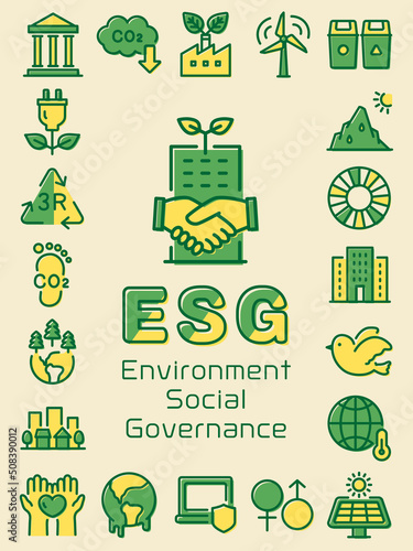 ESG　カラフルなアイコンセット