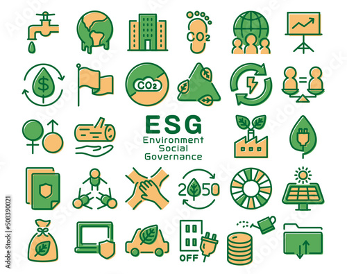 ESG　カラフルなアイコンセット