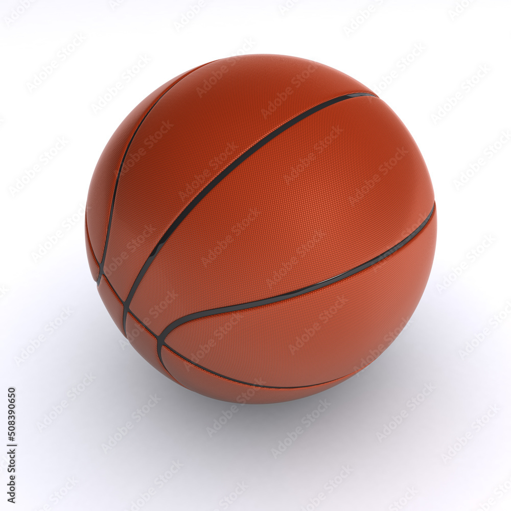 Basketball on White with Clipping Path