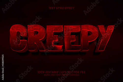 Creepy Editable Text effect 3D Horror Style
