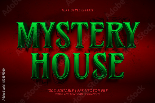 Mystery House Editable Text effect 3D Horror Style