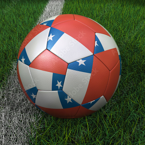 Soccer Ball with Chilean Flag