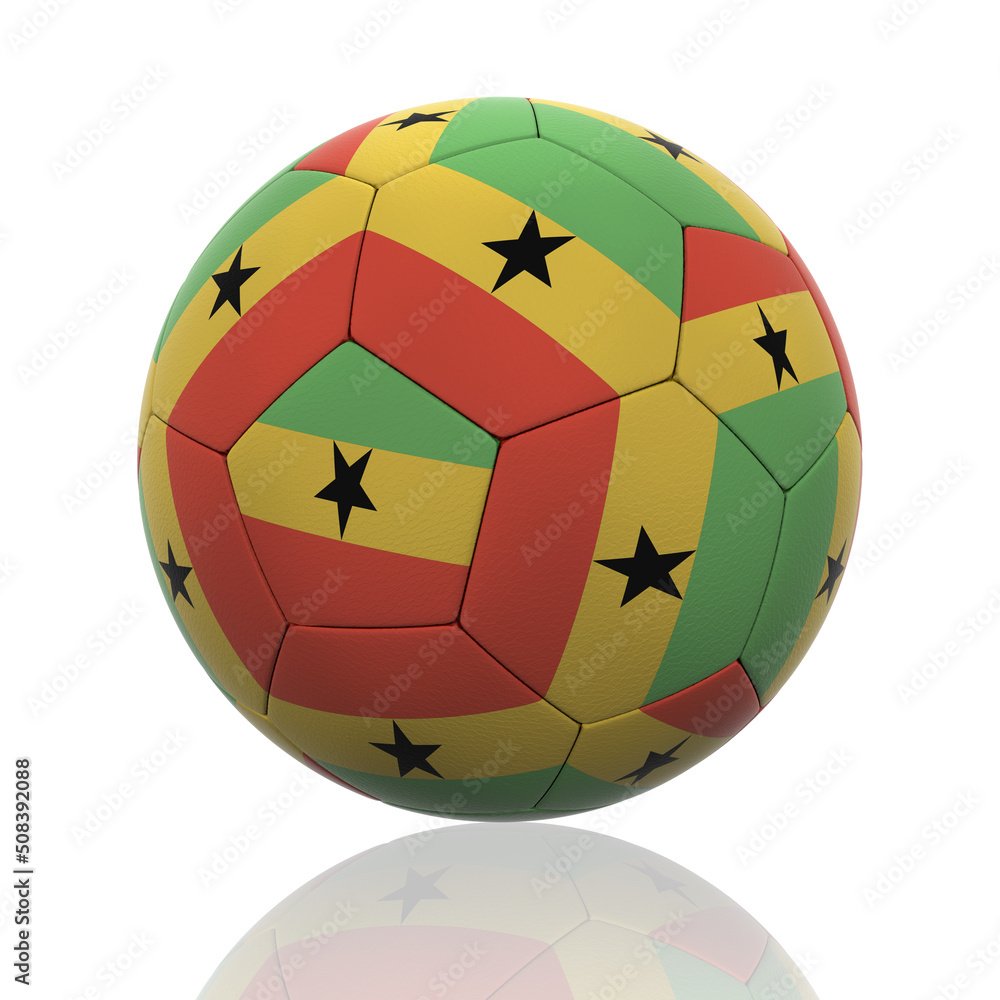 Obraz premium Isolated Soccer Ball with Ghana Flag
