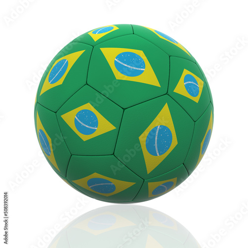 Isolated Soccer Ball with Brazilian Flag