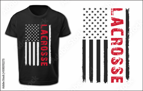 Distressed Lacrosse American Flag Design