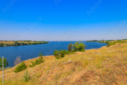 Wallpaper Mural Summer landscape with beautiful river, green trees and blue sky Torontodigital.ca