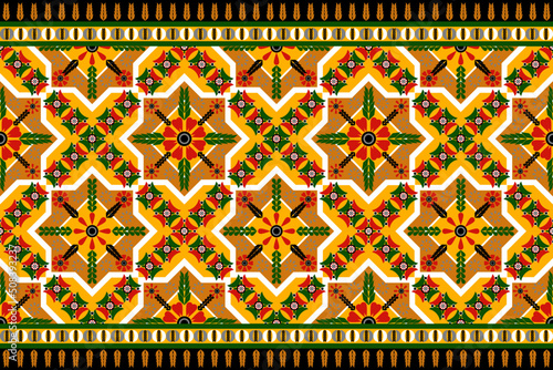 Abstract yellow ethnic geometric pattern,print,border,tradition,ethnic oriental fashion fabric seamless pattern,illustration,garment wrapping, embroiderry needle