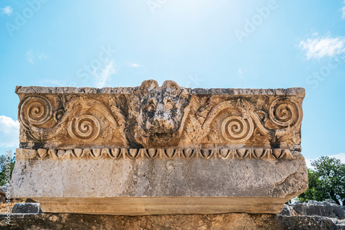 Amazing scenes from Letoon which was the cult center of Xanthos, the ancient federal sanctuary of the Lycian province and Lycian League of Cities, Kınık, Turkey photo