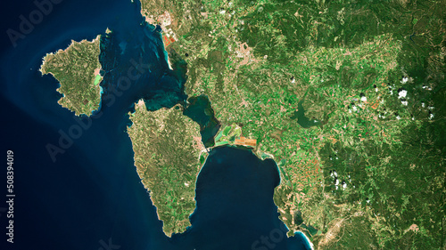 Tableau sur toile Sardinia on Copernicus satellite imagery