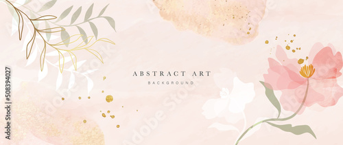 Slika na platnu Spring floral in watercolor vector background