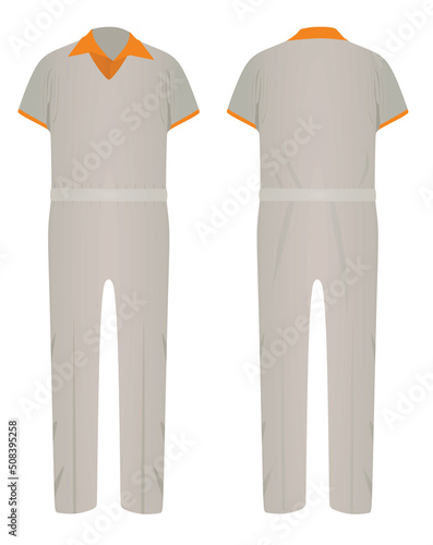 Grey prison uniform. vector illustration