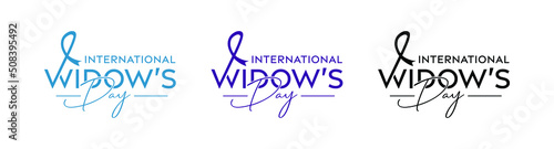 Abstract International Widow’s Day logo design, Widow’s Day or widows day with melanoma support symbols design