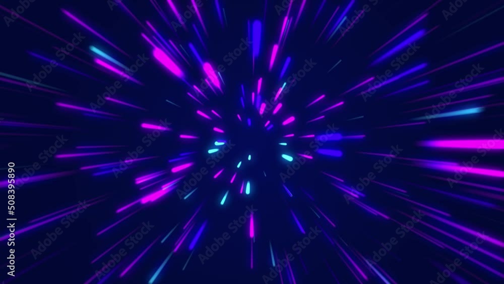 colored neon lines zoom. 4k. blue and purple colored neon lines zoom. 4k. blue and purple