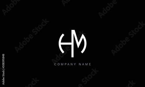 HM, MH Abstract Letters Logo Monogram