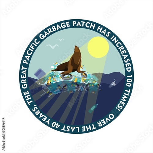 World oceans day, World Environment Day, Earth day, World Maritime Day concept vector illustration. Stop plastic pollution. Keep the oceans clean. Save the marine life. Stop creating trash mutants