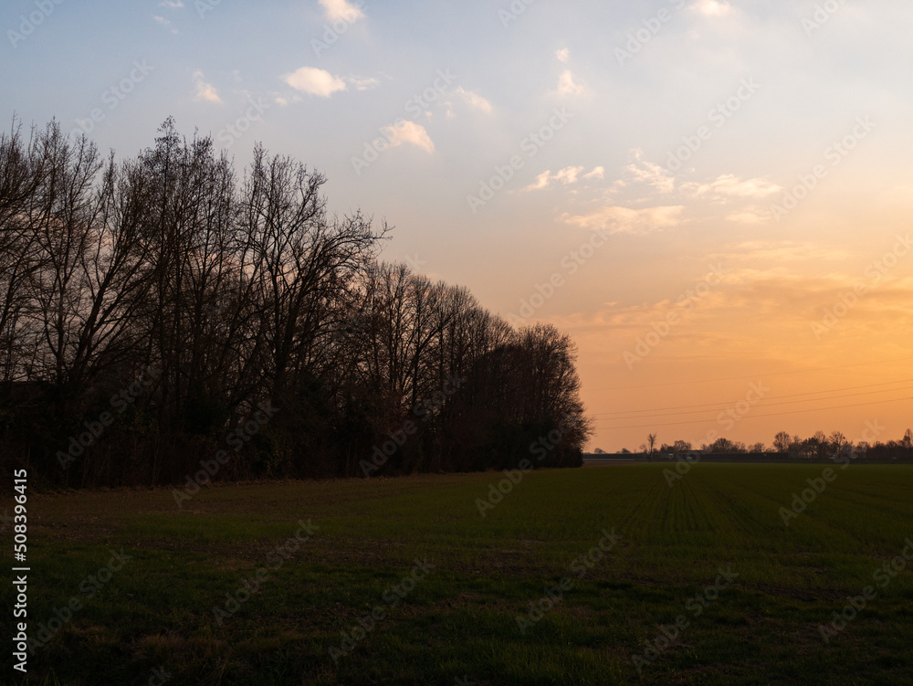 sunset in an Italian countryside sunset in an Italian countryside