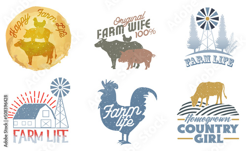 Foto Original farm wife 100%, Funny farmer life vector, Country girl farm life vector