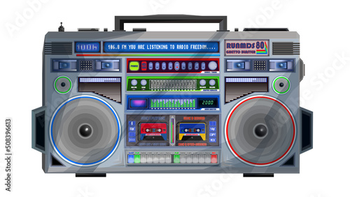 Vintage ghetto blaster boombox object backdrop