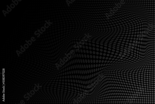 Abstract halftone wave dotted background. Futuristic twisted grunge pattern, dot, circles. Vector modern optical pop art texture for posters, business cards, cover, labels mock-up, stickers layout.