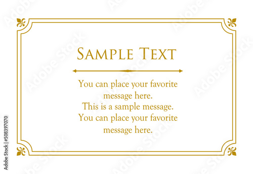 高級感のあるカードデザイン。アンティークな装飾デザイン。エレガントな縁の模様。