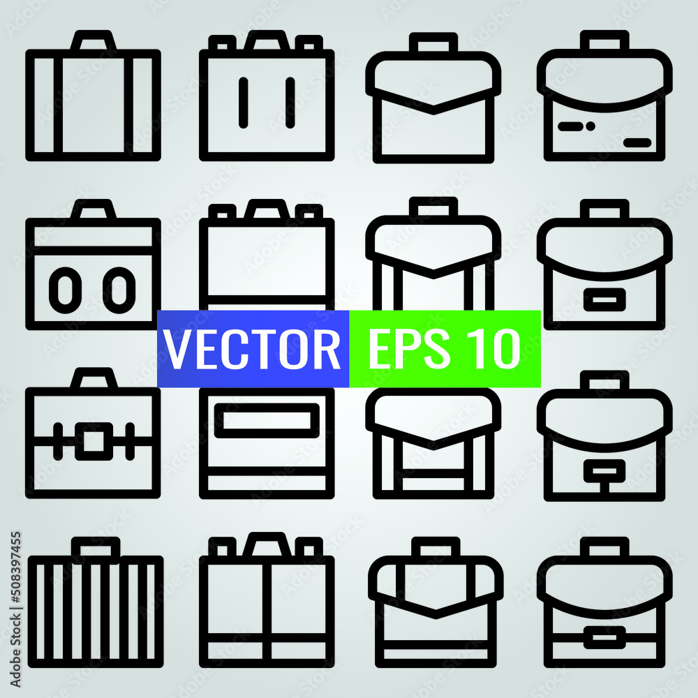 Icon collection of Suitcase icon on background- baggage high quality black style for web design or mobile app. Icon collection of Suitcase icon on background- baggage high quality black style for web design or mobile app.