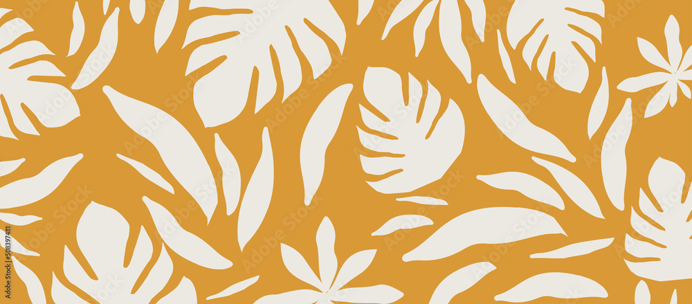 Monochromatic nature inspired shapes. Cute botanical shapes pattern, random cutouts of tropical leaves and flowers, decorative abstract art vector illustration Monochromatic nature inspired shapes. Cute botanical shapes pattern, random cutouts of tropical leaves and flowers, decorative abstract art vector illustration