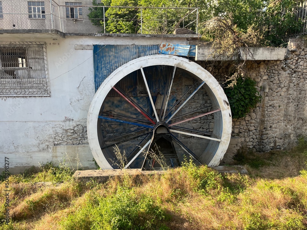 Vintage design old water mill