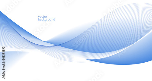 Smooth flow of wavy shape with gradient vector abstract background, light blue design curve line energy motion, relaxing music sound or technology.