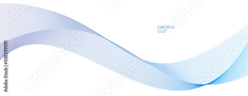 Light blue abstract background, vector wave of flowing particles, curvy lines of dots in motion, technology and science theme, airy and ease futuristic illustration.