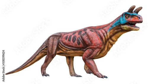 Shringasaurus is an extinct genus of archosauromorph reptiles from the Middle Triassic  Anisian . Shringasaurus is isolated on a white background with clipping path.