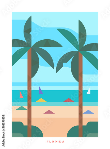 Travel vector poster. USA.