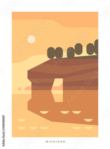 Travel vector poster. USA.