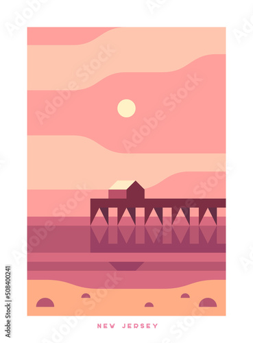 Travel vector poster. USA.