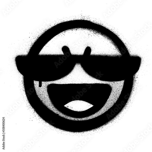 graffiti mean nasty icon sprayed in black over white