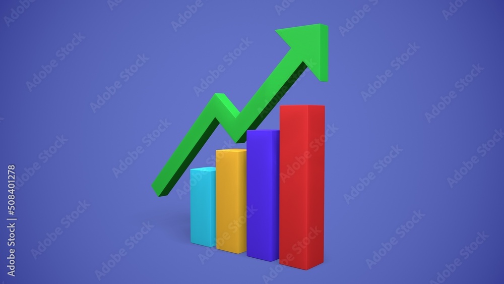 histogram columns up and statistics finance 3d-rendering histogram columns up and statistics finance 3d-rendering
