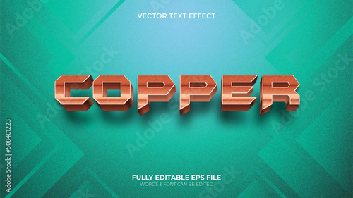Editable 3d Vector Copper Vector Text  Effect