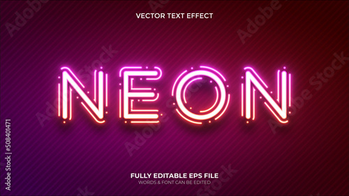 Editable Vector Futuristic Pink Neon Text  Effect