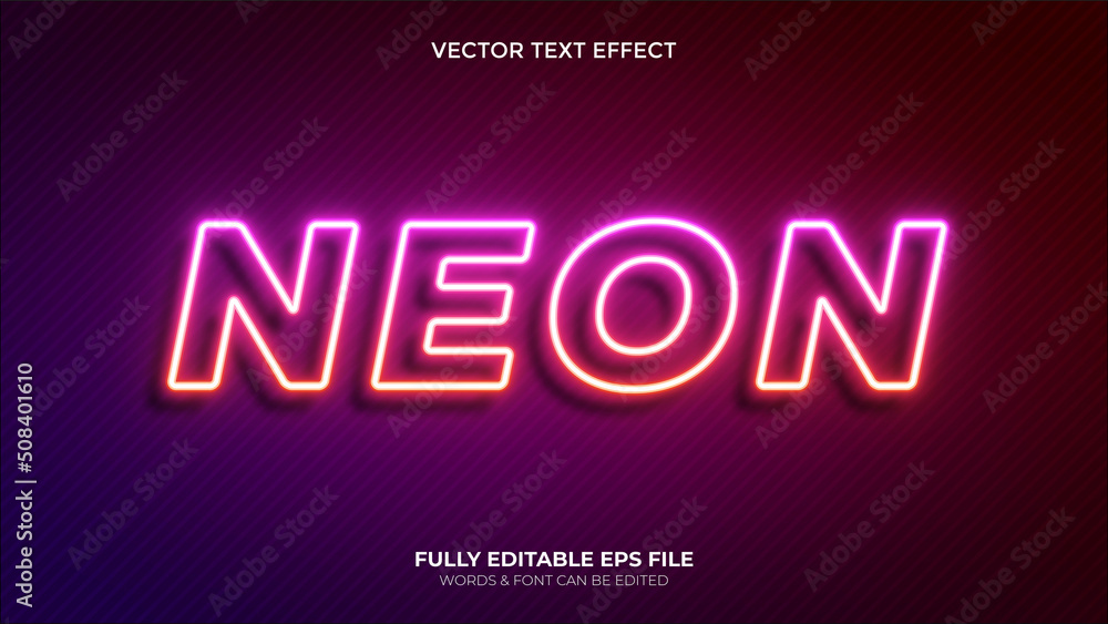 Editable Vector Pink Neon Line Text Effect Editable Vector Pink Neon Line Text Effect