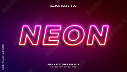 Editable Vector Pink Neon Line Text  Effect