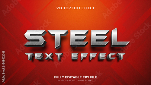 Editable 3d Vector Super Hero Steel Vector Text  Effect
