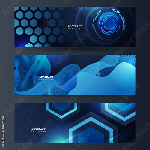 Vector banner design circuit board. Illustration Abstract modern futuristic, engineering, technology background. Futuristic digital science technology concept for web banner template or brochure