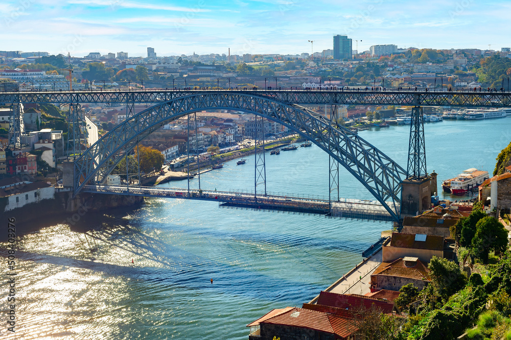 Dom Luis bridge cityscape Porto