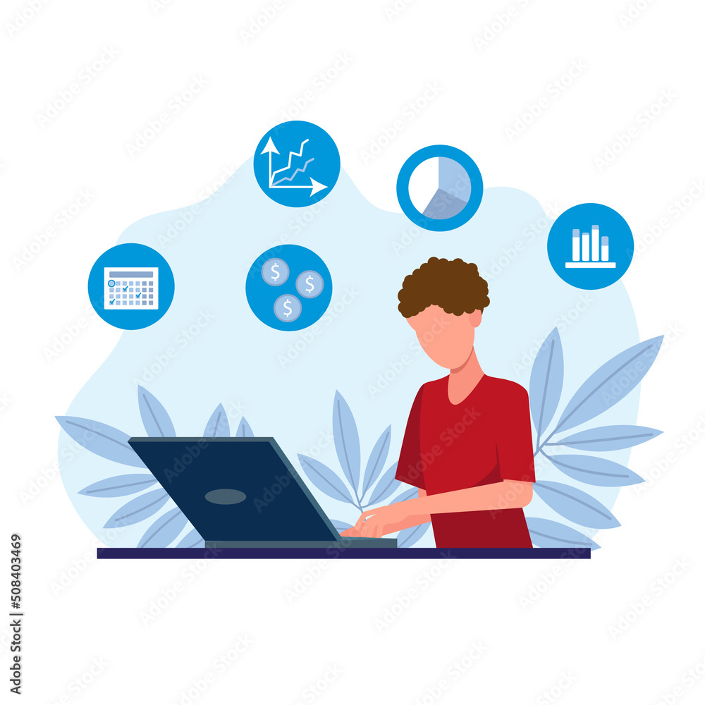 Sales Manager. Sales consultant. Flat illustration. Business project Sales Manager. Sales consultant. Flat illustration. Business project
