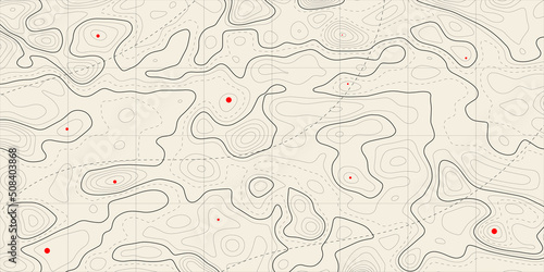 Contour map background. Vector geography scheme and terrain. Topography grid map.