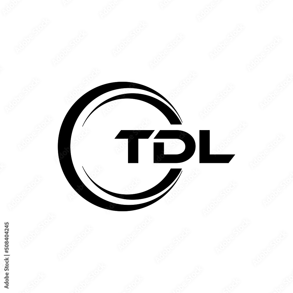Vecteur Stock TDL letter logo design with white background in ...
