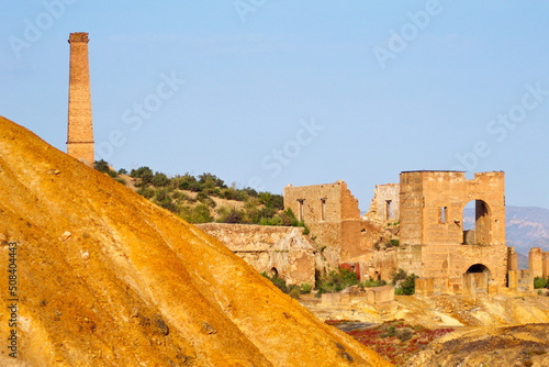 Ruins of the mining complex of Mazarrón, Murcia, abandoned and deteriorated